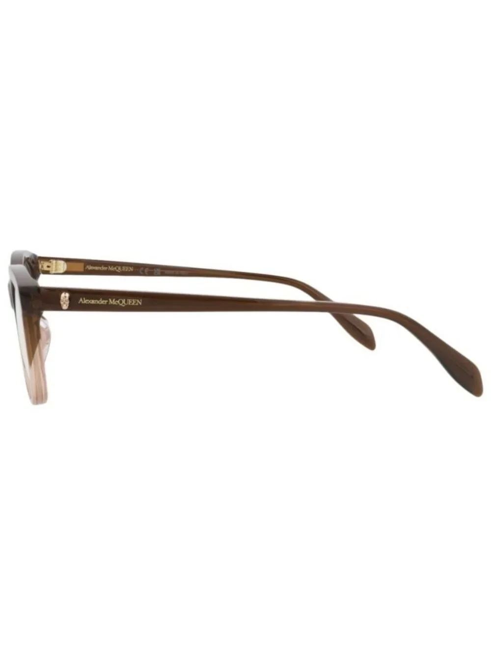 New Alexander McQueen Womens Square/Rectangle Brown Brown Transparent Fashion De